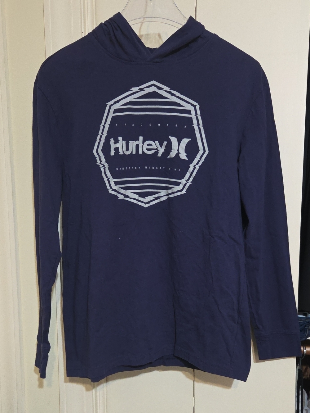 Hurley Navy Long-Sleeve Hooded Logo Tee